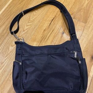 Travelon anti-theft crossbody bucket bag